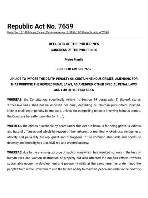 Republic Act No. 7659 .